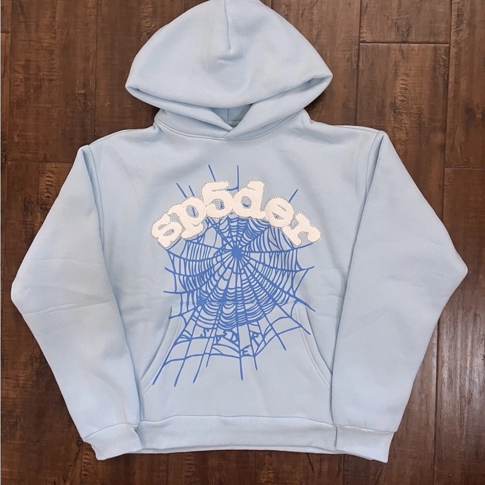 Sp5der OG Web Hoodie Light Blue - Medium - Brand New - Authentic✅
